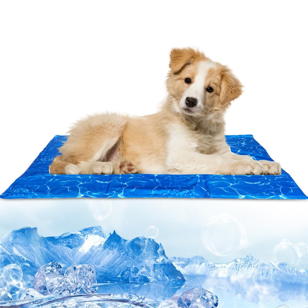 AUPETEK Dog & Cat Cooling Gel Mat Summer Ice Cool Non-Slip Breathable Pet Pad Ripple Pattern
