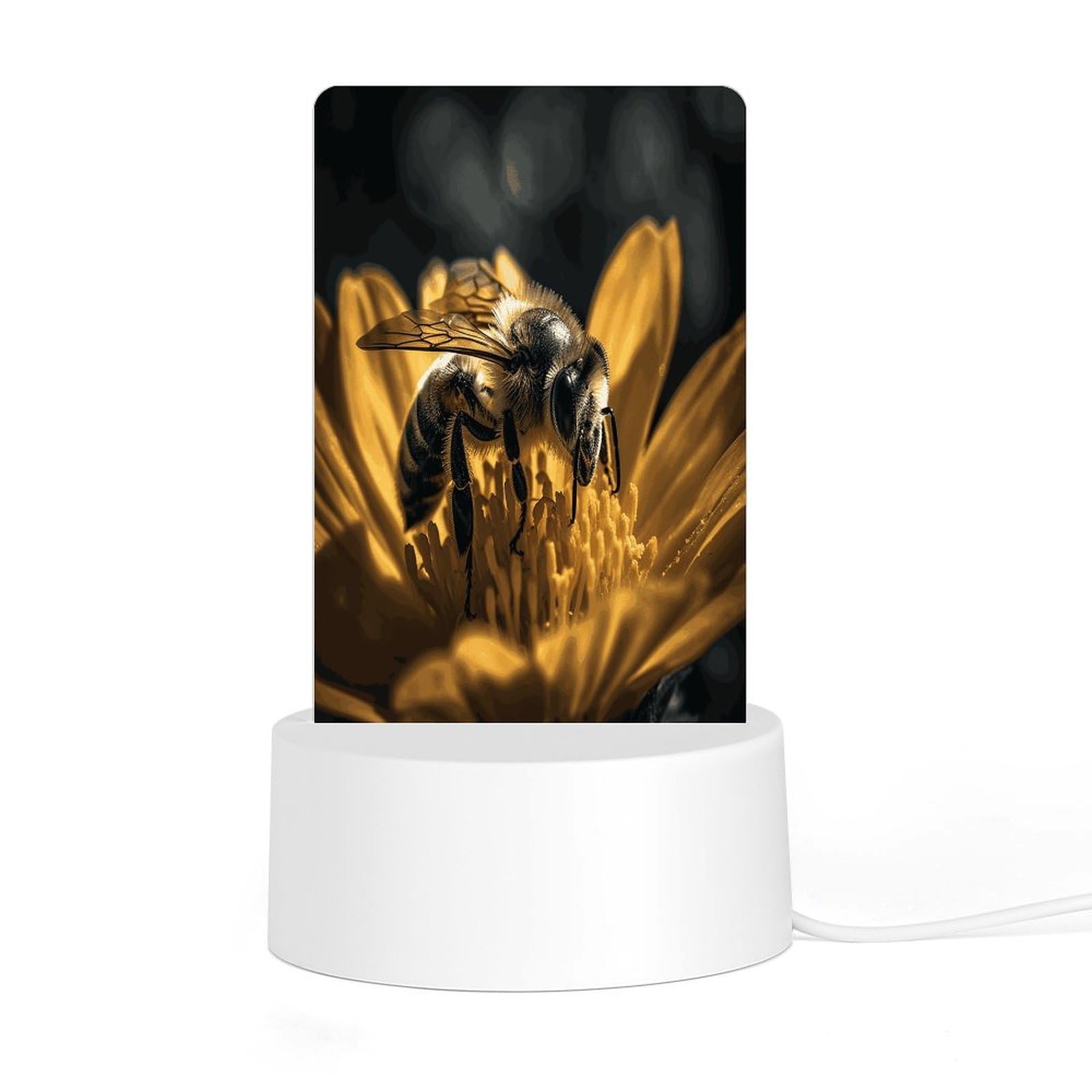 Adfgyerh Style Serious Bee Night Light Acrylic Material Easy Installation, Home Decor Usb Interface Power Supply, Lamp For Restaurant Bar Cafe Room Decor