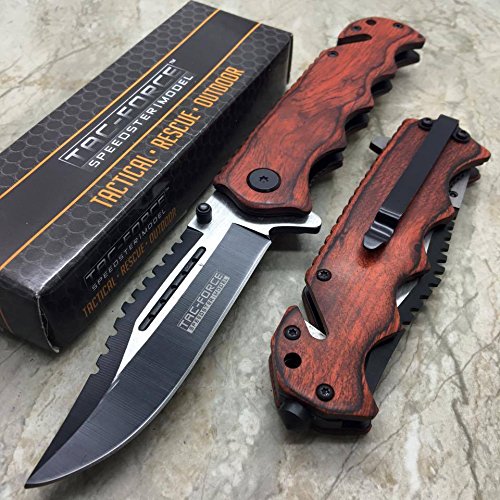 Tac Force G'Store Vintage Wooden Handle Pocket Hunting Tactical Hunting Handy Knife (Original)