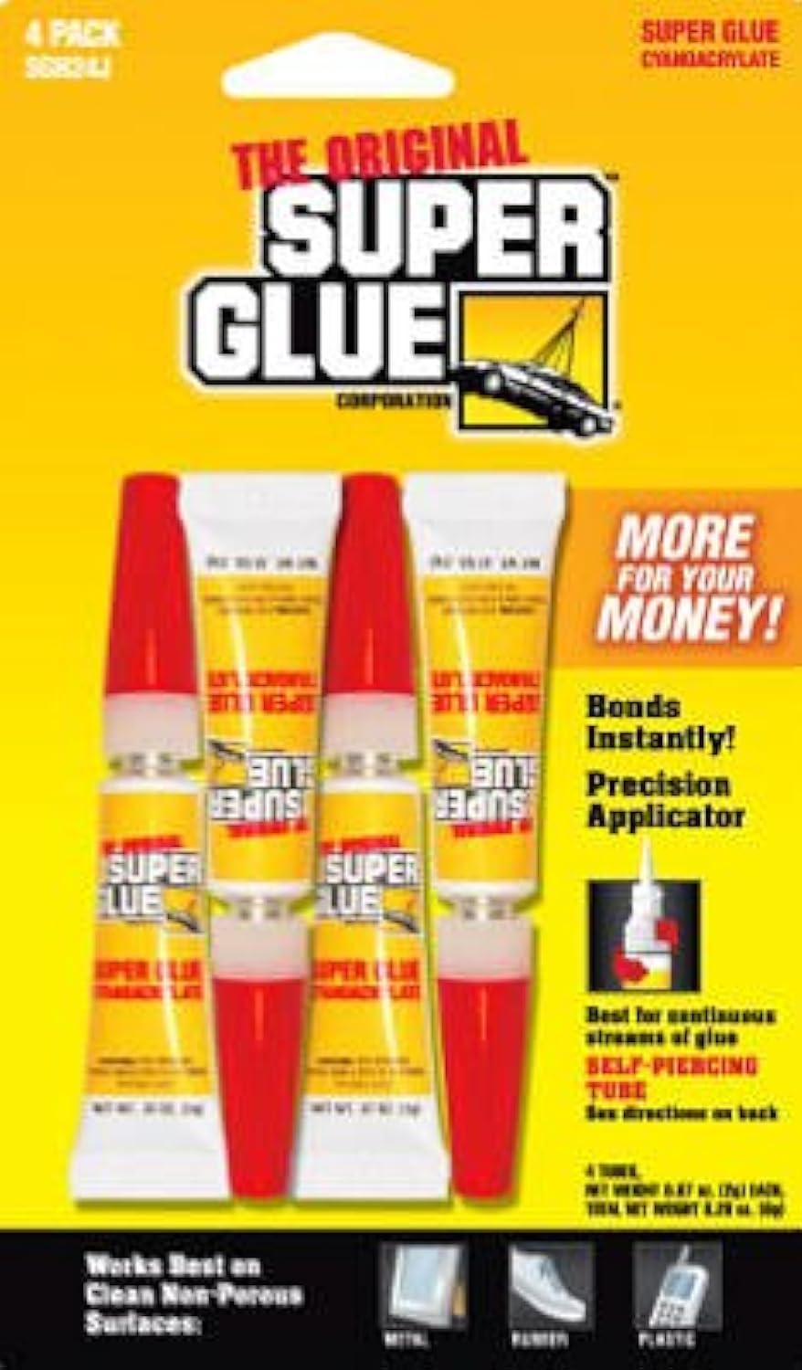 Super GlueCorp/pacer Tech SGH24J, 4 Pack (4-0.07oz/2g, total 0.28oz/8g)