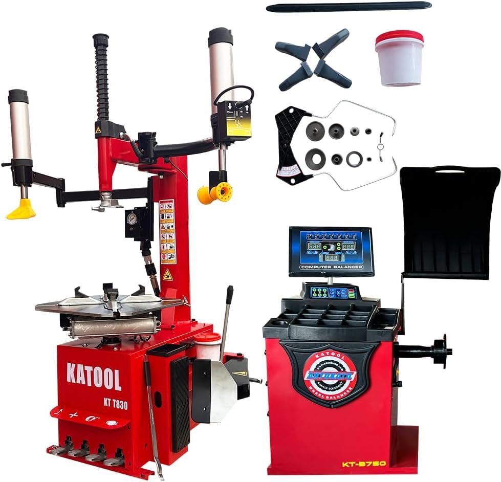 Tire Changer and Balancer Combo KT-T830 KT-B750 Tire Auto Repair Machine Kit Double Arm Bead Blaster Rim Diameter14-241