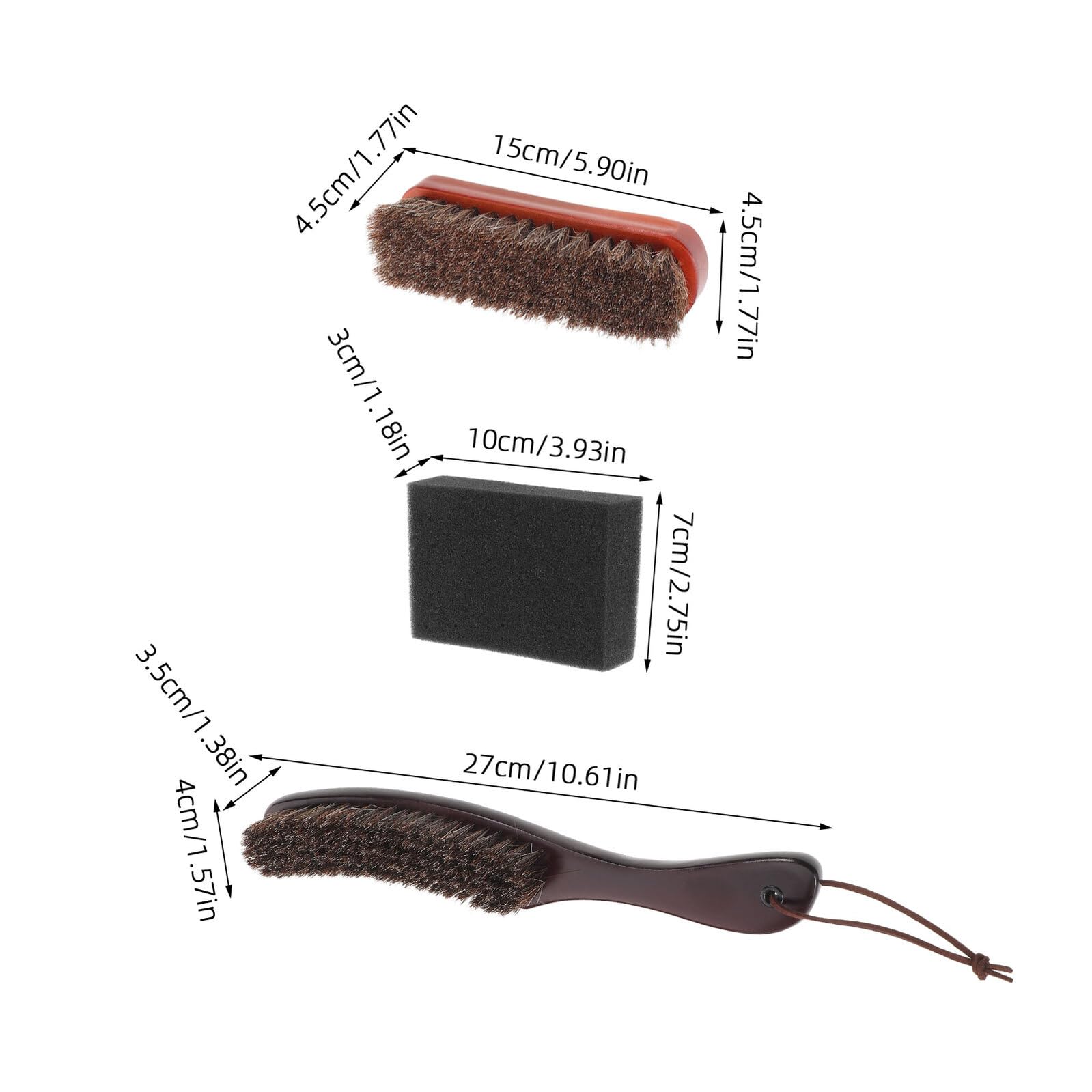 Cepillo para Lustrar Zapatos de Crin de Caballo Mango de Madera Cepillo para Limpieza y Cuidado de Calzado Aplicador de Aceite para Botas y Zapatillas Doméstico Resistente
