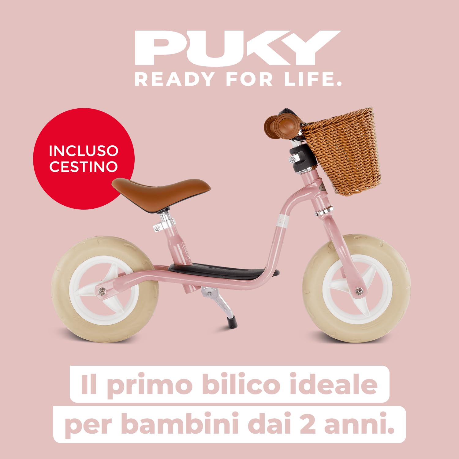 PUKY LR M CLASSIC | Bici senza pedali 2 anni | Bicicletta senza pedali | Balance Bike 2 anni | Bici senza pedale con cestino e manopole sicurezza | Manubrio e sella regolabili