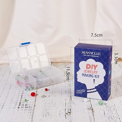 Miniatura 7 de SUNNYCLUE 1 caja para hacer 8 pares de cuentas de cristal de Navidad, kit de fabricación de aretes colgantes de muñeco de nieve blanco, cuentas de