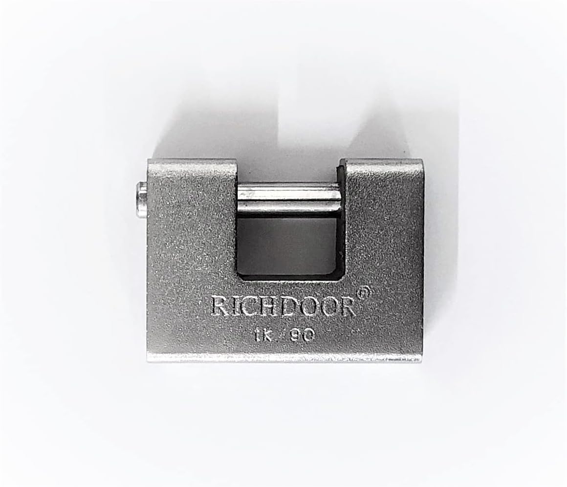 tempo di saldi CATENACCIO Chain Solid Steel Armored Heavy Duty Rectangular Padlock with 3 Keys - Image 4