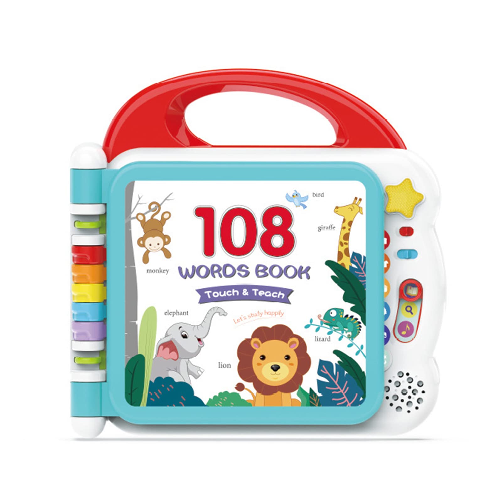 Learning Friends 108 Words Baby Book Educational and Interactive Playbook Toy ，3 Learning Modes, 12 Pages of Learning Topics Toddler for Pre School Boys & Girls 1, 2, 3, 4+ Year Olds (Option 1)