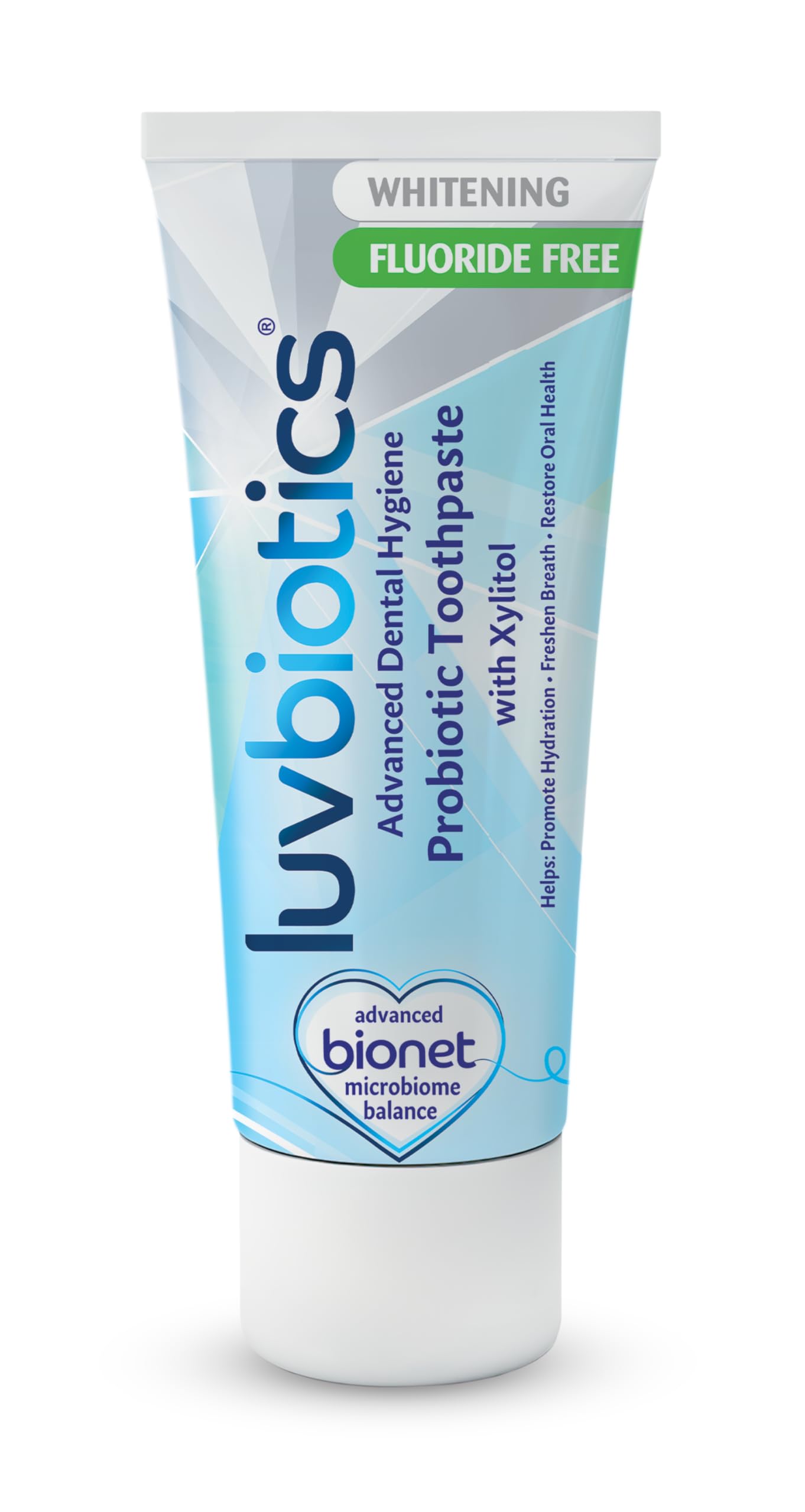 Luvbiotics Whitening Toothpaste without Fluoride - With Probiotics & Xylitol - For Whiter Teeth, Healthy Gums & Fresh Breath - No SLS, Parabens - 75 ml