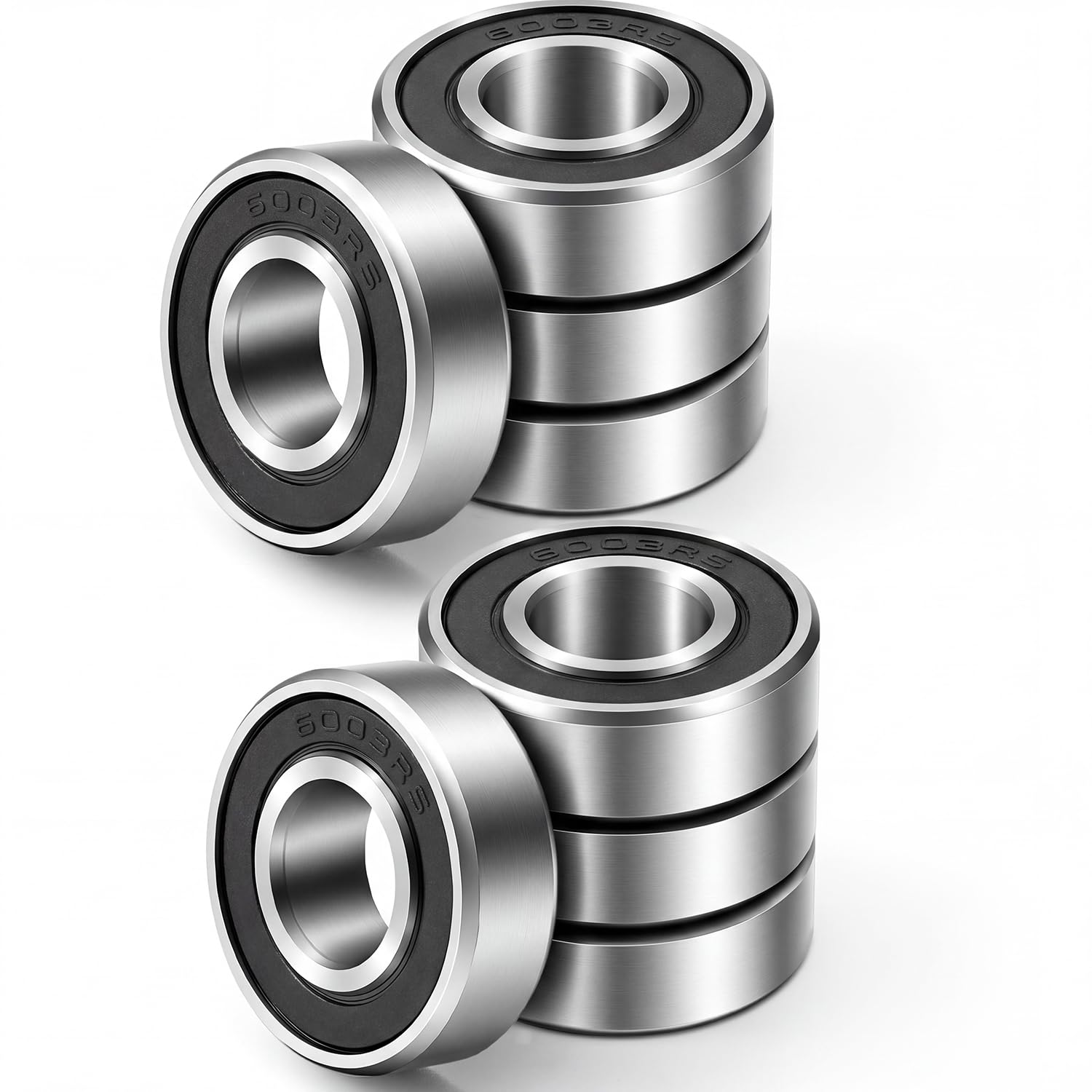 Photo 1 of ElaraBerry 8 Pcs 3/4" Bearings Carbon Steel ID 3/4" x OD1-3/8 Ball Bearings for Lawn Mower Wheelbarrows Carts and Hand Trucks Wheel Replacement