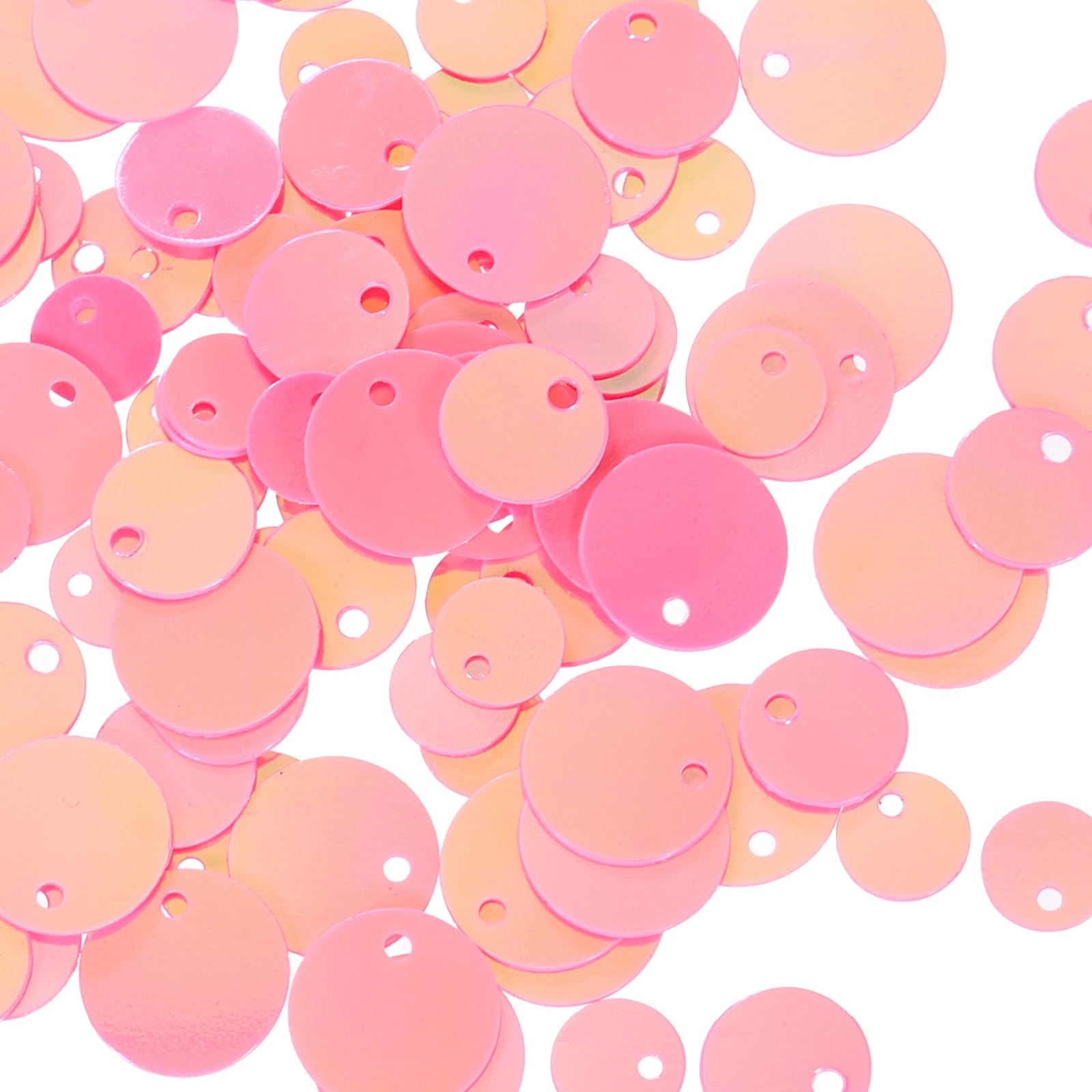 sourcing map 1500 Pcs Flat Round Sequins, 6/8/10mm Loose Paillettes Craft Sewing Sequins with Single Side Hole for DIY Embroidery Clothing Jewelry Making, Milk Tone Dark Pink