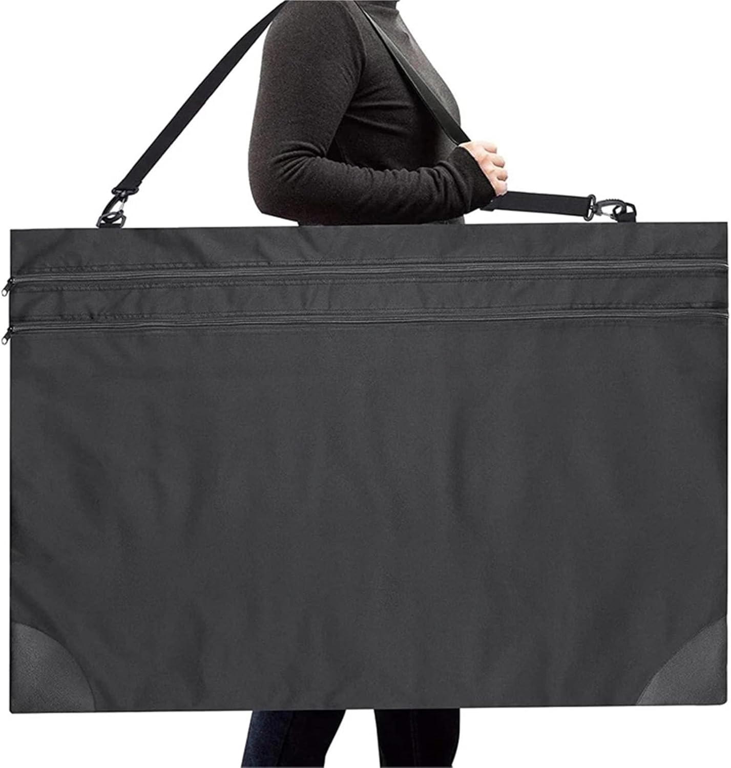 Art Portfolio Bag Art Portfolio Tote Bag Artist Poster Board Storage Drawing Painting Sketch Bag for Artwork, Poster(Black)