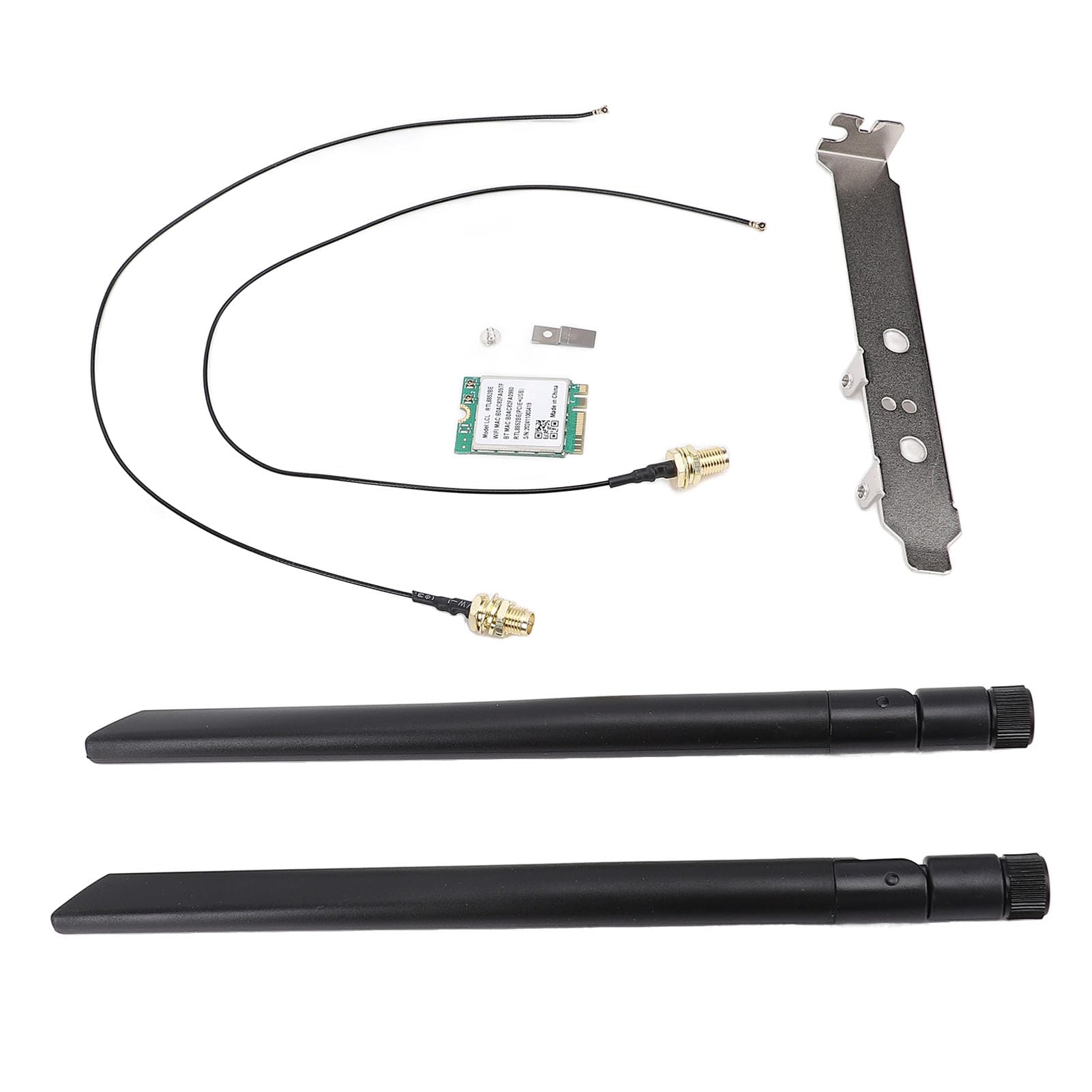 Wakects Scheda WiFi M.2 Scheda di Rete Wireless WiFi 6 1800Mbps PCB RTL8852BE con Bluetooth 5.2 Dual Band MU MIMO per 11 Streaming (Staffa per antenna esterna)