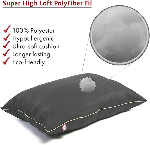 Miniatura 3 de Majestic Pet - Cama grande para perros (46 x 35 pulgadas) Gris liso