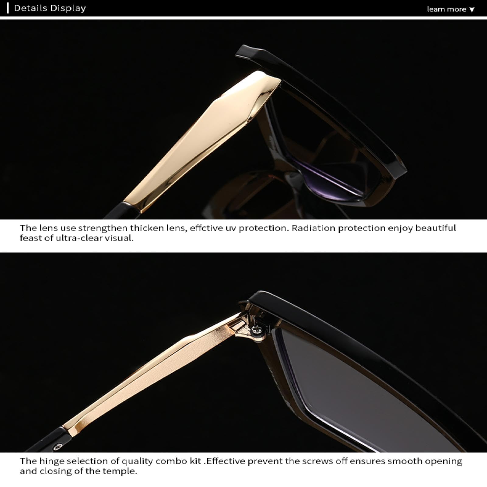 Modne zaprojektowane okulary przeciwsłoneczne w kształcie kątowych kocich oczu, nowoczesne zauszniki retro, okulary przeciwsłoneczne w stylu jumping