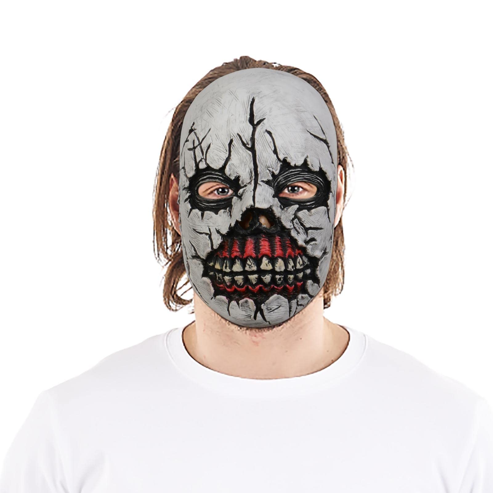 ZHIHUI 5 Pcs Scary Horror Cosplay Costume | Scary Horror Halloween Face Shield,Natural Latex Terrorist Face Guard Stunning and Lasting Impression, Party Decoration Props for Adults