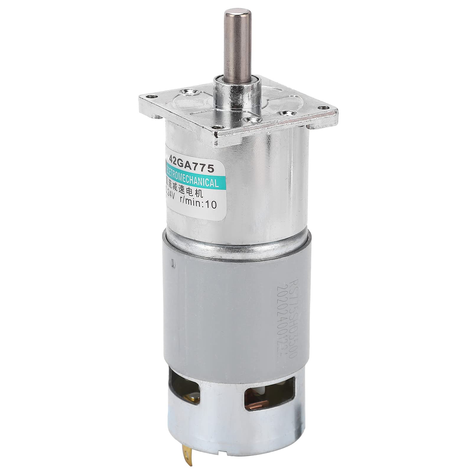 Gleichstrom-Getriebemotor, 24 V, 10 U/min, 25 W, 45,9 kgf · cm, 8 mm Welle, Permanentmagnet, CW/CCW-Geschwindigkeitsreduzierung, Ganzmetallgetriebe, Kupferspule, Mikromotor mit (50 U/min)
