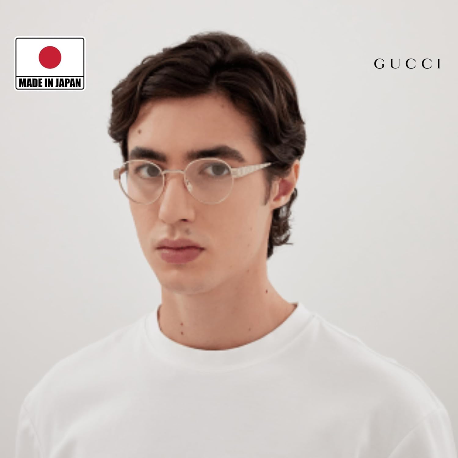 Gucci GG1855O GOLD Monogram GG Patteren Round Shape Eyeglasses with eSHADES Luxury Eyewear Kit - Image 8
