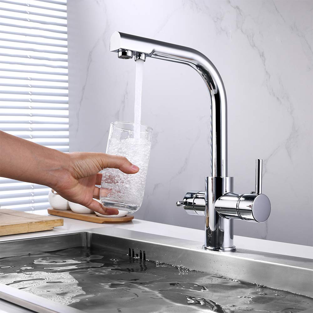 ALTON 3-in-1 Brass Kitchen Faucet with Water Filter -3