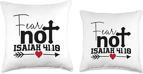 Miniatura 3 de Fear Not Isaiah 4110-Tee for Christian Men & Women Throw Pillow, 16x16, Multicolor
