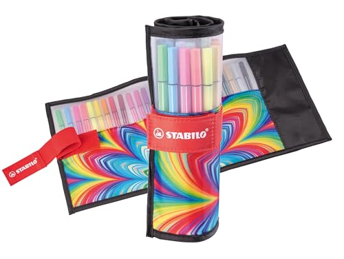 Rotulador premium STABILO Pen 68 - Estuche ARTY rollerset con 25 colores (5 neón)