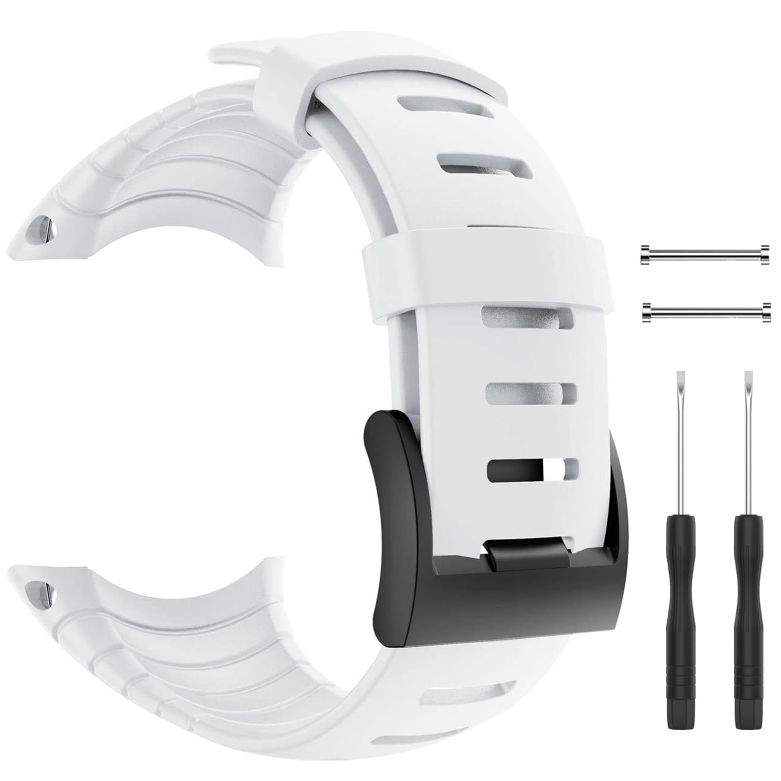 Photo 1 of patrohoo Bands for Suunto Core Strap, Rubber Replacement Watch band for Suunto Core SS014993000,White