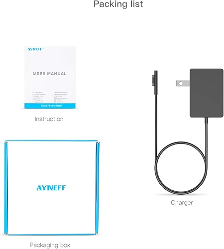 Miniatura 8 de Cargador de superficie de 24 W, 15 V, 1.6 A, compatible con Surface Go 1/2/3, Pro 4/5/6, portátil, cable de alimentación plegable de 5.9 pies