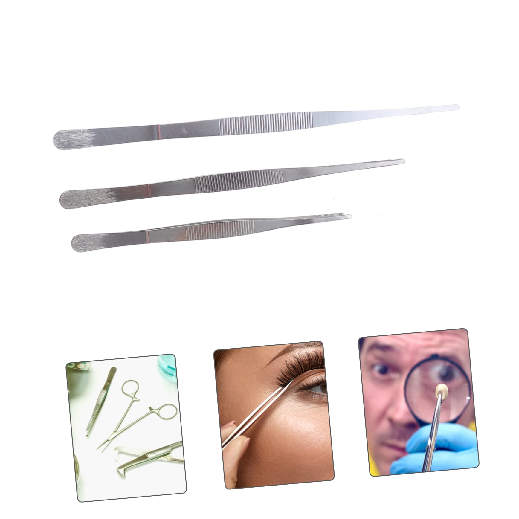 Balacoo Long Lasting Stainless Steel Tweezers Round Tips Non-magnetic for Craft Work