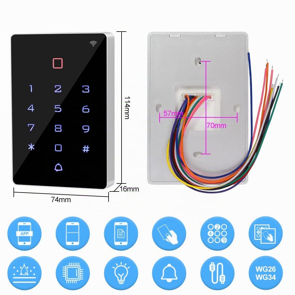 Clavier de contrôle d'accès WiFi autonome Tuya RFID 125 kHz contrôleur d'accès étanche pour système de sécurité d'entrée de porte