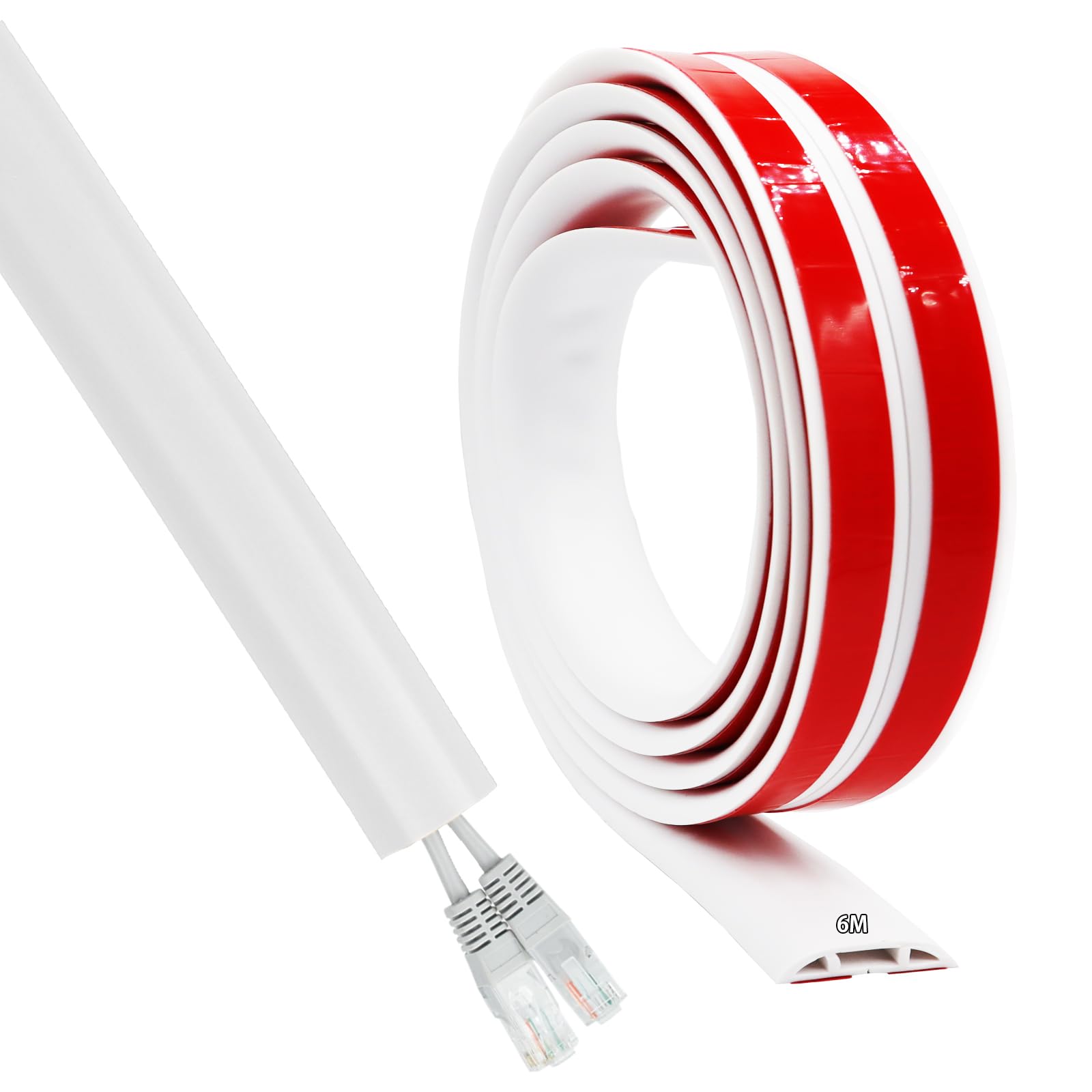 Canaletas para Cables Adhesivas, Madera Pasacables Suelo Goma, Canaleta Cables, para Uso en Oficinas, Escuela, Almacén, Conciertos, Etc, para Proteger Los Cables Evitar Riesgos deTropiezo — view 32