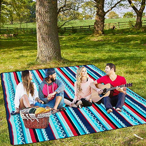 Mumu Sugar Outdoor Picnic Blanket,Extra Large Picnic Blanket 80\"x80\" with 3 Layers Material,Waterproof Foldable Picnic Outdoor Blanket Picnic Mat for Camping Beach Park Family Concerts Fireworks