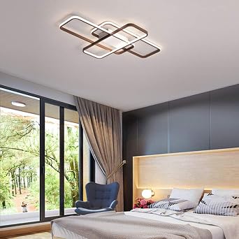 LED Plafonnier Dimmable Plafond Salon Telecommande Lampe Moderne Luminaire Chambre Carré Acrylique Ombre Aluminium Design Applicable à Salle A Manger Cuisine Salle De Bains Bureau Décoration Lamp