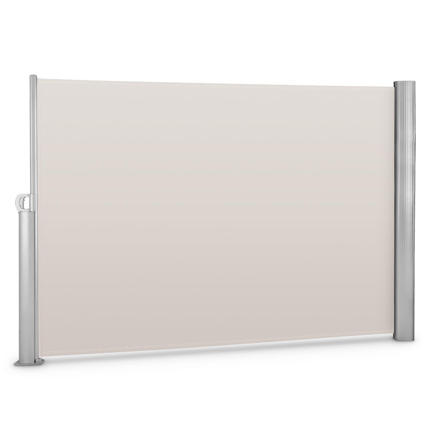 blumfeldt Bari 320 Cortavientos Jardin toldo Lateral terraza Enrollable (Superficie Lona 300x200cm, Mecanismo Muelle desplegable, Incluye Material de Montaje, Sombra Cuadro Aluminio, Tela Beis Crema)