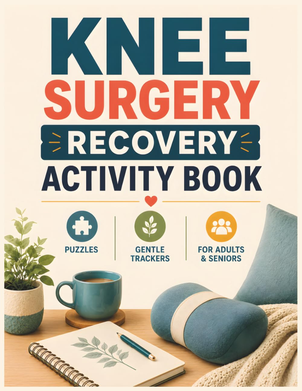 Knee Surgery Recovery Activity Book:: Large-Print Puzzles, Gentle Trackers, Activities for Adults and Seniors
