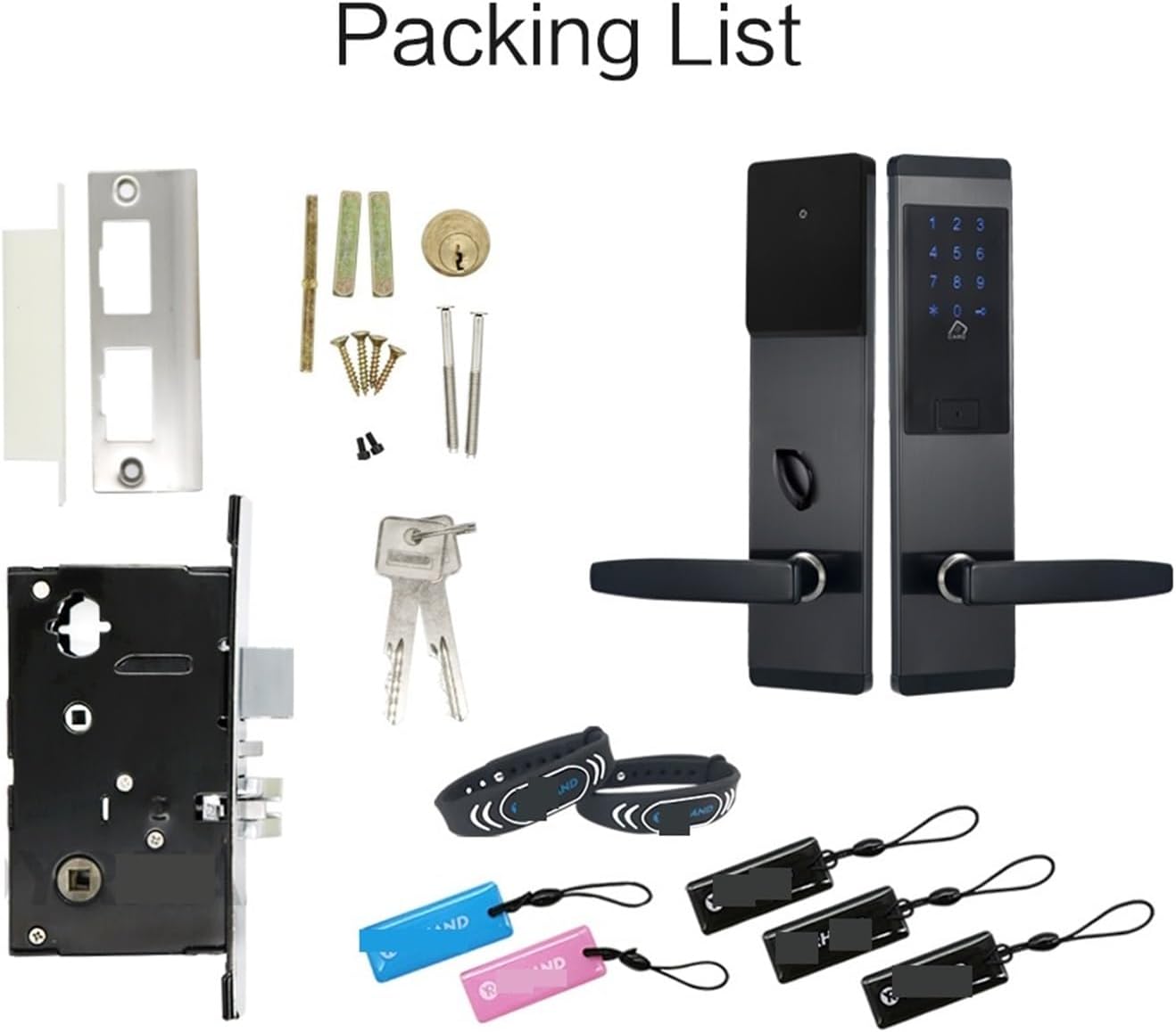 Cerradura electrónica de seguridad de la aplicación TTlock, bloqueo de pantalla táctil inteligente WiFi, bloqueo de teclado de código digital para apartamento de hotel en casa (color: izquierda-P