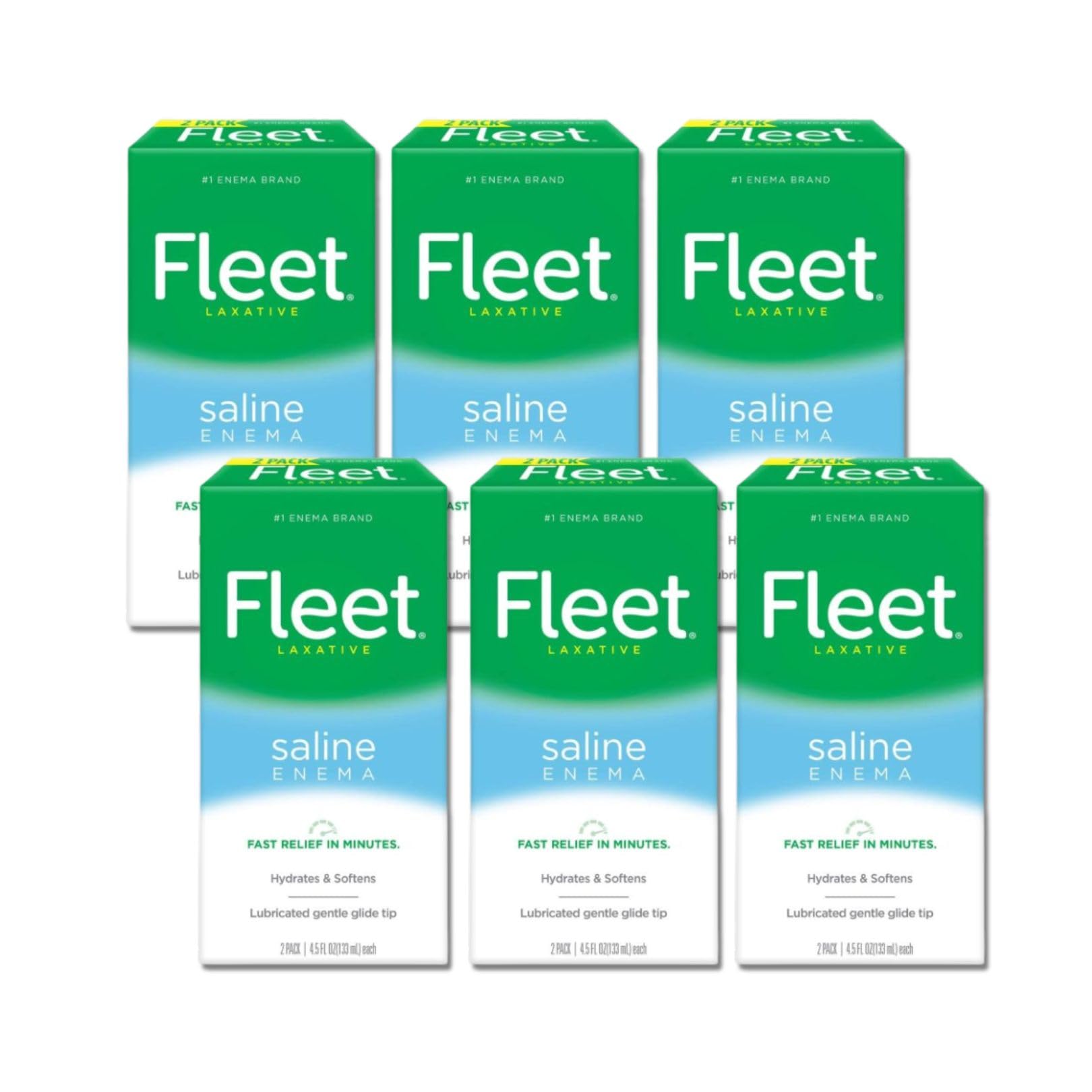 Fleet Saline Enema Twin Pack, 4.5-​Ounce Bottles - 9-​Ounces pour boîte (Pack of 6)