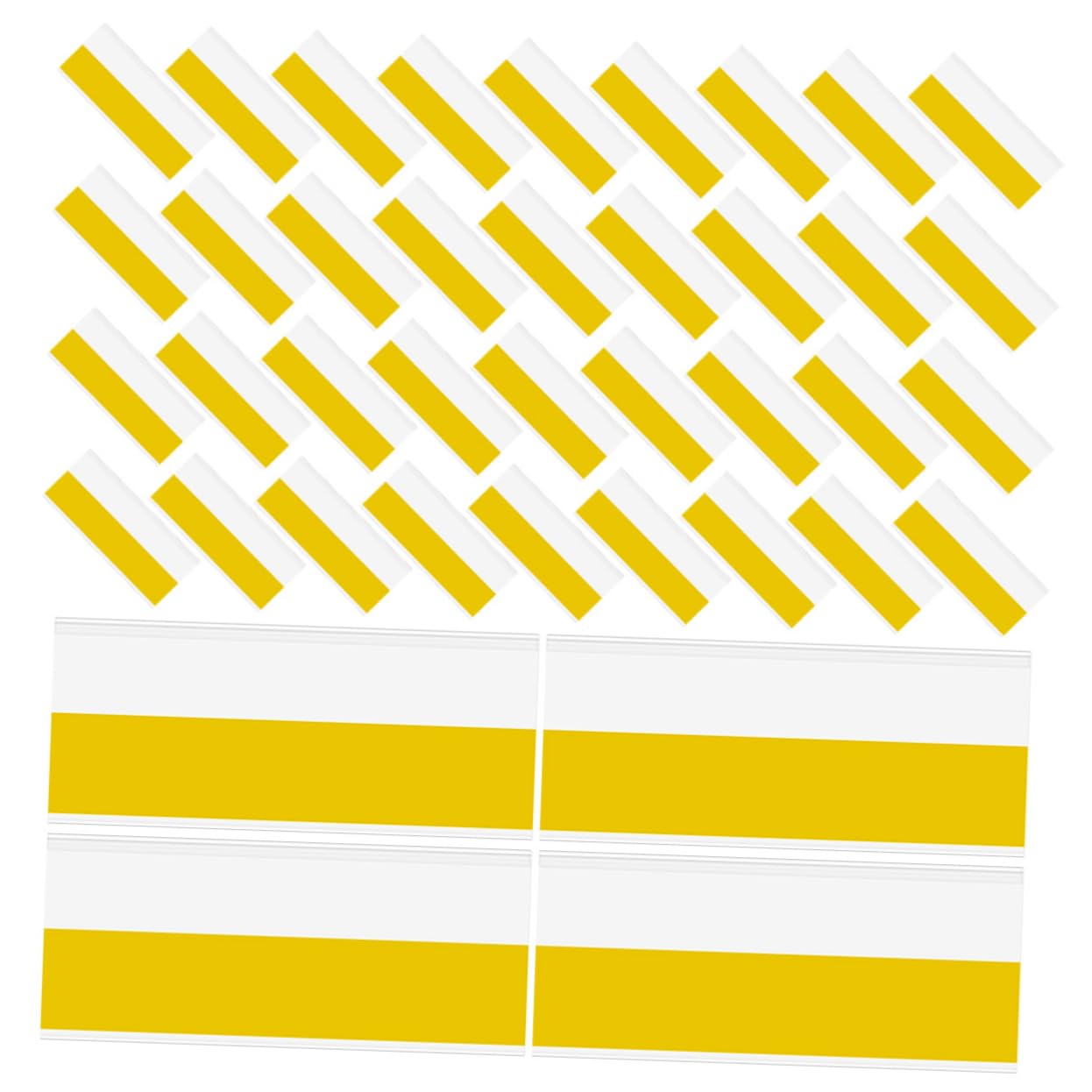 STOBAZA 50pcs Supermarket Pvc Tag Strips Strong Adhesive Label Holders for Shelves Retail Store Display