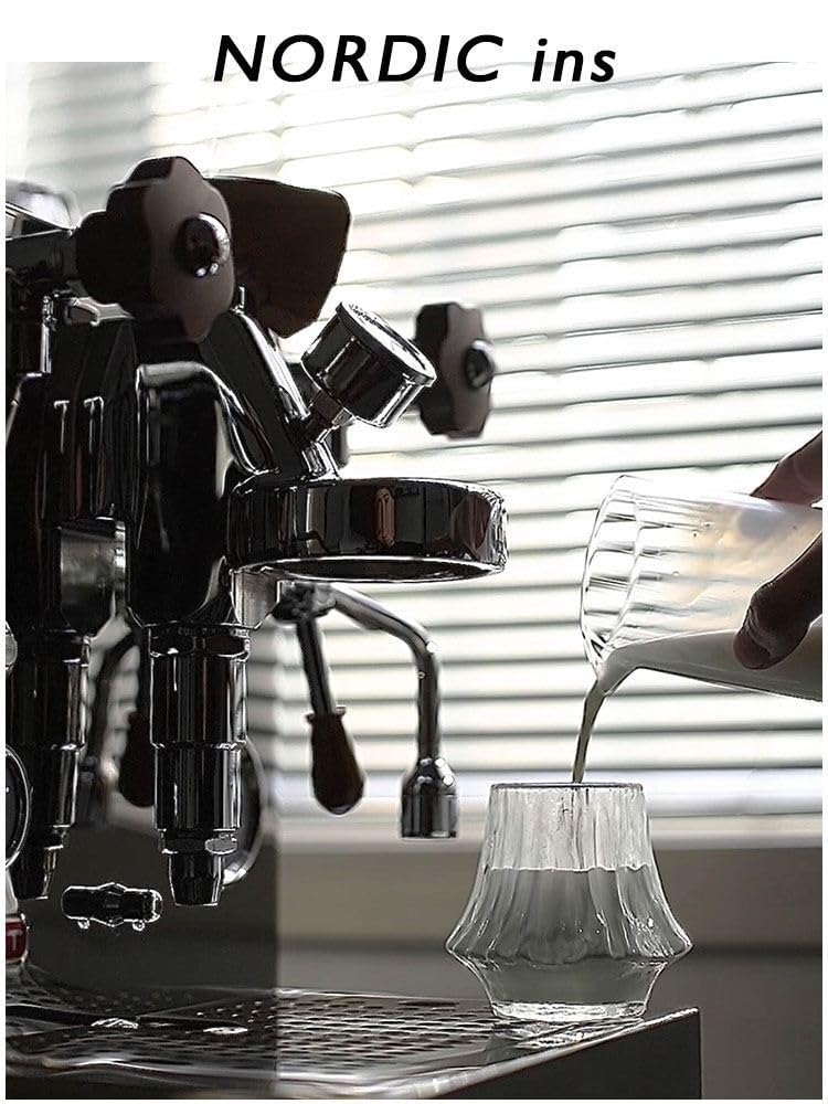 SN-DINNWAR 220ML Glass Coffee Cup Wine Glass Afternoon Tea Cup Mug Cup Iced Tea Glass For Family Office Party Weeding Restaurant And Kitchen Use (Glass Cup B)