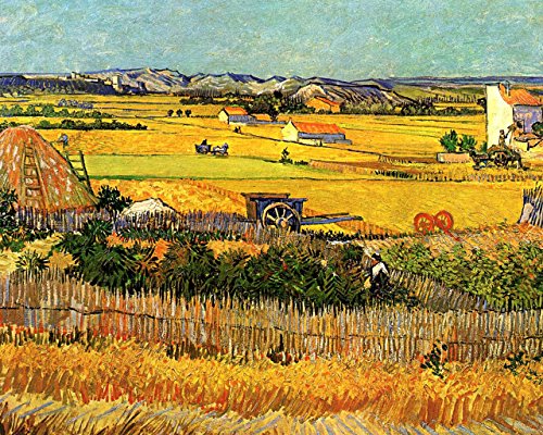 Image of Tallenge Harvest at La Crau by Van Gogh Top 10 Vincent Van Gogh Poster Small Poster (Paper; 12 x 17-inches)