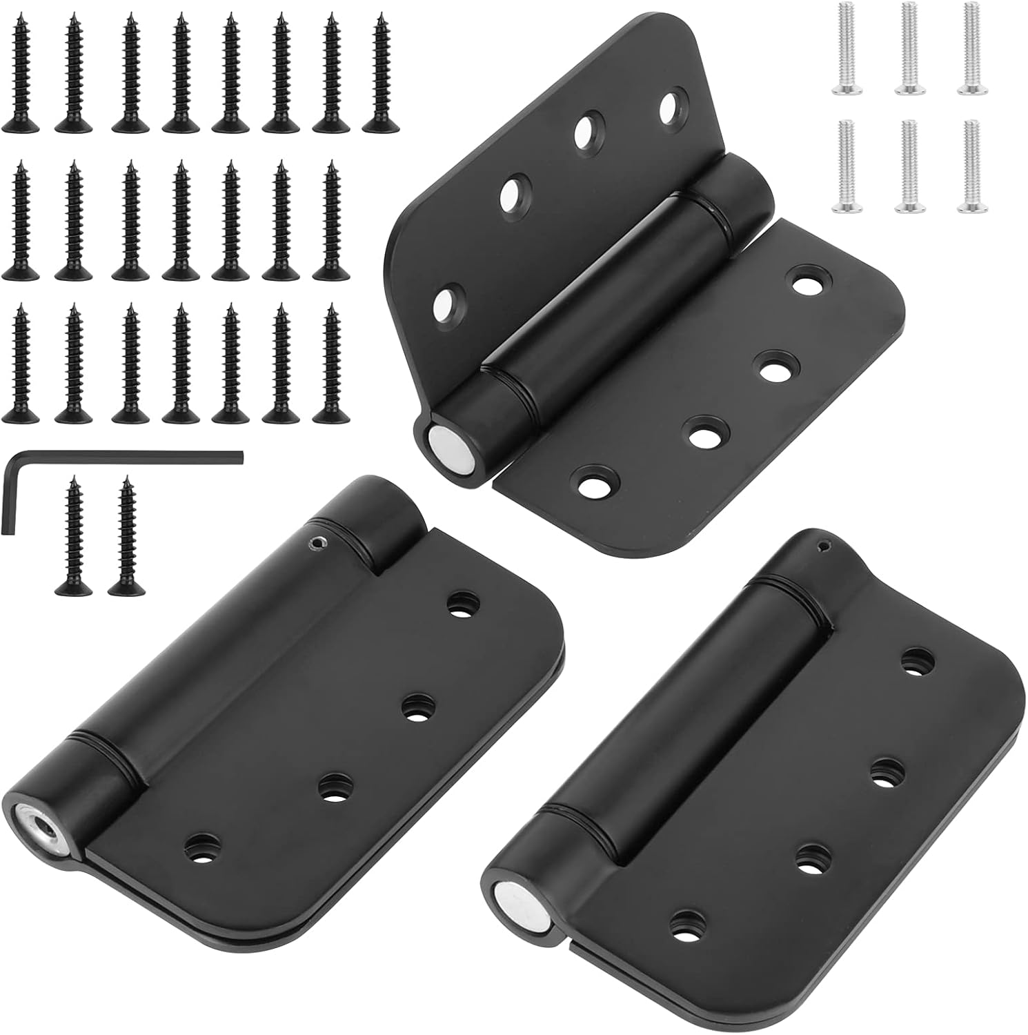 Hommyzone Adjustable Spring Door Hinge 4”X 4”, Stainless Steel Self