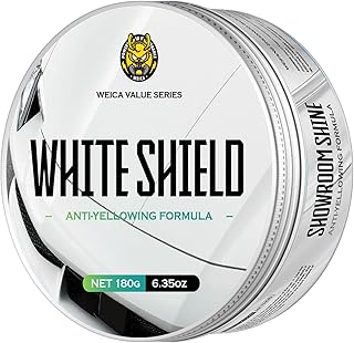 White Car Wax - Anti-Yellowing + UV Defense | Clear Coat Protection | 180g with Sponge& Microfiber Towel