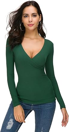 Long sleeve deep v neck Clearance