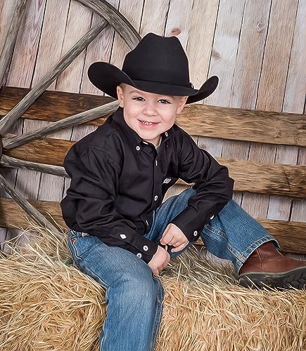Kids Wide Brim Western Cowboy Cowgirl Hat - Boys Girls Felt Fedora Hats for 2-6 Years2