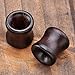 PiercingJ 4pcs 00G-3/4 (10-20mm) Organic Wood Hollow Heart Round Double-Flared Plug Ear Stetcher, Vintage Brown