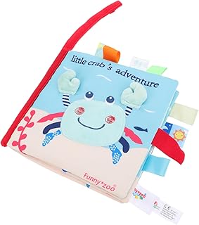 ibasenice 1 Peça Livro De Pano Para Bebê Decoração Brinquedos Infantis Livro De Atividades Infantis Ano Livro De Bebê Primeira Dobra Livro Linter Animal Bordado Livro De Pano Livro