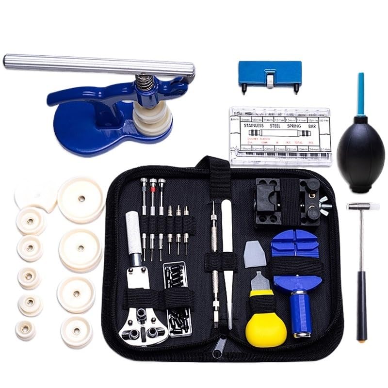 CHENJIAHAO Uhrenwerkzeug Watch Link Pin Remover Gehäuseöffner Repair Tool Kit Set Opener Link Spring Bar Remover Horlogemaker Gereedschap Uhrmacherwerkzeug Set(404pc)