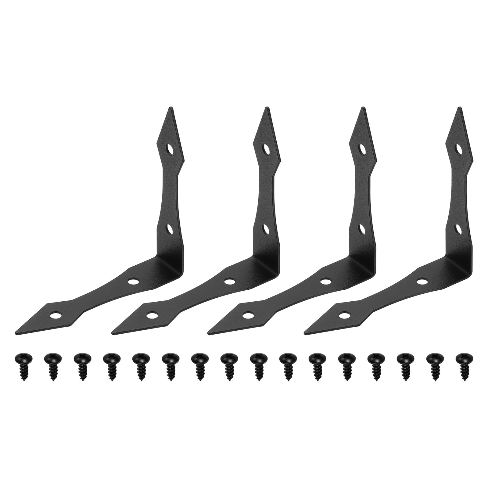 Protection d'angle en métal uxcell noir en L de 10x10x2,2 cm avec vis pour meuble lot de 4