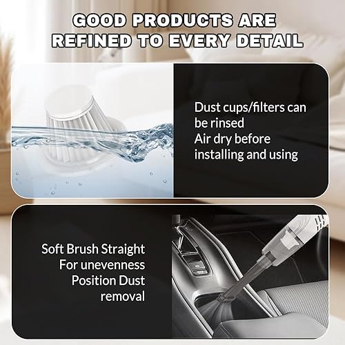 Miniatura 8 de Aspiradora inalámbrica, 6000 Pa potente succión de mano y aspiradora 2 en 1 para el hogar, sofá, automóvil, limpieza de pelo de mascotas