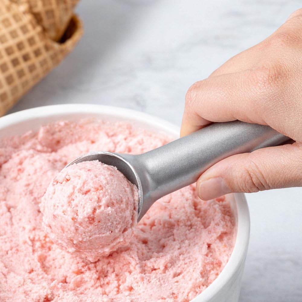 7 inches Ice Cream Scoop, Nonstick Anti Freeze Metal Ice Cream Scooper Kitchen Tool for Frozen Yogurt Fruit Sundaes 2026
