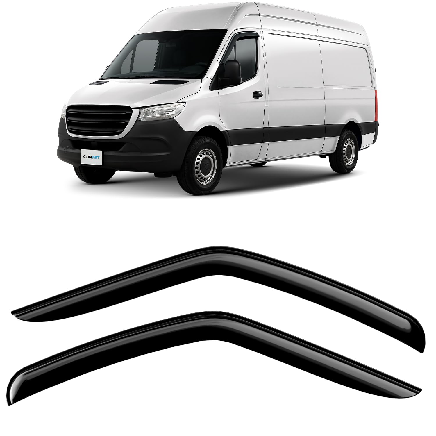 CLIM ART Deflektory kompatybilne z Mercedes Sprinter 19-26 Naklejana 2 szt