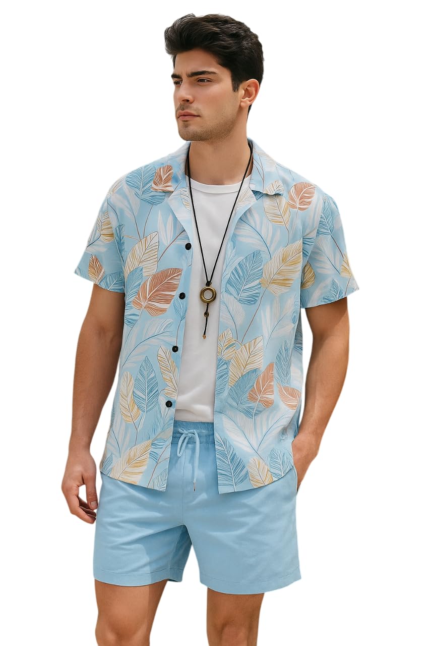 Men's Nightwear || Mens Printed Night Suits || Night Suit Co-Ord Set for Mens Blue-picture-29