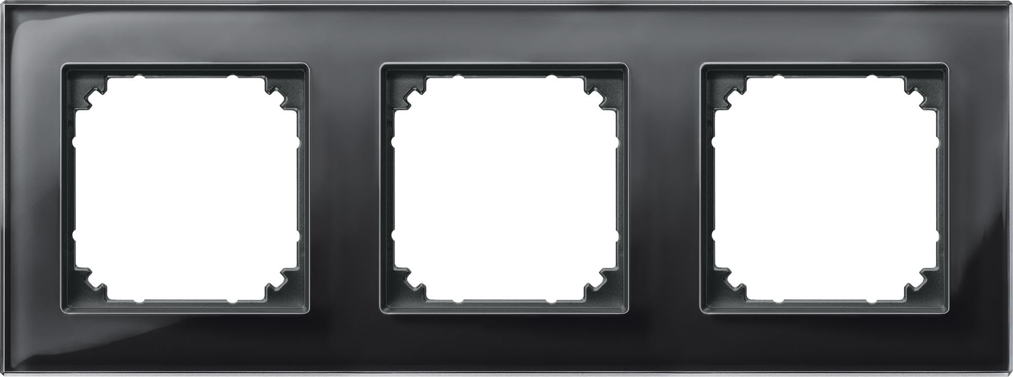 Schneider Electric Merten M-Plan-Echtglasrahmen, 3-fach, 489303